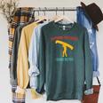 Anything You Canoe I Canoe Better Vintage Quote Sleeveless Raglan Sleeve Sweatshirt Heather Blue Lagoon