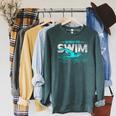 Born To Swim Swimmers For Swimming Athlete Raglan Sleeve Sweatshirt Heather Blue Lagoon Born To Swim Swimmers For Swimming Athlete Raglan Sleeve Sweatshirt Heather Blue Lagoon
