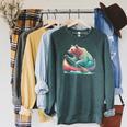 Canoe Bear Canoeing Raglan Baseball Tee Raglan Sleeve Sweatshirt Heather Blue Lagoon