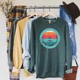 Canoe Sunset Raglan Sleeve Sweatshirt Heather Blue Lagoon