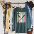 Canoe Vintage Canoeing Retro Canoe Paddling Raglan Sleeve Sweatshirt Heather Blue Lagoon