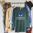 Chlorine Is My Perfume Shirt Swim Swimming Raglan Sleeve Sweatshirt Heather Blue Lagoon