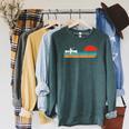 Paddling Canoe Retro Vintage For Canoeists And Paddle Raglan Sleeve Sweatshirt Heather Blue Lagoon