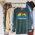 I Pee In Pools Swimmer Swimming Coach Player Graphic Raglan Sleeve Sweatshirt Heather Blue Lagoon I Pee In Pools Swimmer Swimming Coach Player Graphic Raglan Sleeve Sweatshirt Heather Blue Lagoon