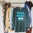 Pool Mode On Summer Swimming Vacation Raglan Sleeve Sweatshirt Heather Blue Lagoon