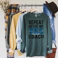 Repeat Yes Swim Coach Swimming Coach Raglan Sleeve Sweatshirt Heather Blue Lagoon Repeat Yes Swim Coach Swimming Coach Raglan Sleeve Sweatshirt Heather Blue Lagoon