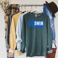 Swim Instructor Swimming Teacher Classes Raglan Sleeve Sweatshirt Heather Blue Lagoon