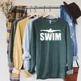 Swim Sports Swimming Water Athletic Swimmer Raglan Sleeve Sweatshirt Heather Blue Lagoon Swim Sports Swimming Water Athletic Swimmer Raglan Sleeve Sweatshirt Heather Blue Lagoon