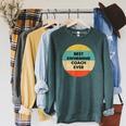 Swimming Coach Raglan Sleeve Sweatshirt Heather Blue Lagoon Swimming Coach Raglan Sleeve Sweatshirt Heather Blue Lagoon