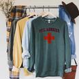 Swimming Pool Manager Beach Vacay Lifeguards Swim Cruise Raglan Sleeve Sweatshirt Heather Blue Lagoon