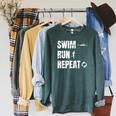 Swimrun Endurance Sports Swimming Running Swim Run Raglan Sleeve Sweatshirt Heather Blue Lagoon Swimrun Endurance Sports Swimming Running Swim Run Raglan Sleeve Sweatshirt Heather Blue Lagoon