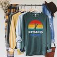 Synchronized Swimming Oxygen Is Overrated Raglan Sleeve Sweatshirt Heather Blue Lagoon