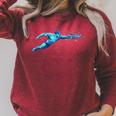 Blue Water Swimming In Freestyle Stroke Raglan Sleeve Sweatshirt Heather Dust