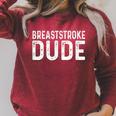 Breaststroke Swimming Dude Distressed Swim Swimmer Pool Raglan Sleeve Sweatshirt Heather Dust