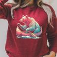 Canoe Bear Canoeing Raglan Baseball Tee Raglan Sleeve Sweatshirt Heather Dust
