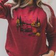 Canoe Ghost Camping Ghost Lake Halloween Spooky Fall Camping Raglan Sleeve Sweatshirt Heather Dust