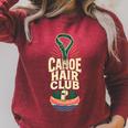 Canoe Hair Club Paddling Retro Comfort Colors Crop Top Raglan Sleeve Sweatshirt Heather Dust