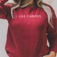 I Like Canoes Minimalist Statement Raglan Sleeve Sweatshirt Heather Dust