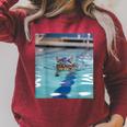 Competitive Swim Team Funny Kitty Cat Swimming Raglan Sleeve Sweatshirt Heather Dust Competitive Swim Team Funny Kitty Cat Swimming Raglan Sleeve Sweatshirt Heather Dust