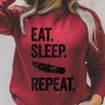 Eat Sleep Canoe Repeat Canoeing Outdoors Raglan Baseball Tee Raglan Sleeve Sweatshirt Heather Dust
