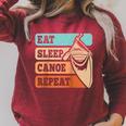 Eat Sleep Canoe Repeat Vintage Canoeing Canoeist Men Boys Raglan Baseball Tee Raglan Sleeve Sweatshirt Heather Dust