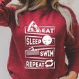 Eat Sleep Swim Repeat Swimming Raglan Sleeve Sweatshirt Heather Dust Eat Sleep Swim Repeat Swimming Raglan Sleeve Sweatshirt Heather Dust