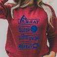 Eat Sleep Swimming Repeat Swimming Raglan Sleeve Sweatshirt Heather Dust