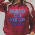 Husband Dad Pool Guy Legend Fathers Day Swimming Papa Raglan Sleeve Sweatshirt Heather Dust