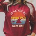I'D Rather Be Kayaking Canoe Boating Vintage Kayak Raglan Sleeve Sweatshirt Heather Dust