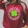 Irish I Was Swimming Shamrock St Patrick's Day Swimmer Raglan Sleeve Sweatshirt Heather Dust Irish I Was Swimming Shamrock St Patrick's Day Swimmer Raglan Sleeve Sweatshirt Heather Dust