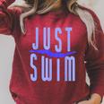 Just Swim Swimmer Swimming Raglan Sleeve Sweatshirt Heather Dust