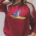Kayak T Rex Dinosaur Canoe Shirt Kayak For Children Raglan Sleeve Sweatshirt Heather Dust