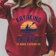 Kayaking Therapy Kayaker Canoe Paddle Lake River Raglan Sleeve Sweatshirt Heather Dust