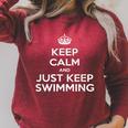 Keep Calm & Just Keep Swimming Raglan Sleeve Sweatshirt Heather Dust Keep Calm & Just Keep Swimming Raglan Sleeve Sweatshirt Heather Dust