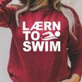 Learn To Swim Swimming Graphic Raglan Sleeve Sweatshirt Heather Dust Learn To Swim Swimming Graphic Raglan Sleeve Sweatshirt Heather Dust