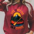 Life Is Better In A Canoe Canoeing Raglan Baseball Tee Raglan Sleeve Sweatshirt Heather Dust