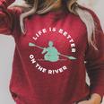 Life Is Better On The River Kayaking Canoe Boating Kayak Raglan Sleeve Sweatshirt Heather Dust Life Is Better On The River Kayaking Canoe Boating Kayak Raglan Sleeve Sweatshirt Heather Dust