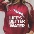 Life Is The Better In The Water Swimming Swimmers Raglan Sleeve Sweatshirt Heather Dust Life Is The Better In The Water Swimming Swimmers Raglan Sleeve Sweatshirt Heather Dust