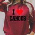 I Love Canoes Raglan Sleeve Sweatshirt Heather Dust