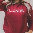 LOVE Swimming Practice Freestyle Breaststroke T Shirt Raglan Sleeve Sweatshirt Heather Dust