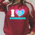 I Love Swimming Swimmer Swim Raglan Sleeve Sweatshirt Heather Dust I Love Swimming Swimmer Swim Raglan Sleeve Sweatshirt Heather Dust