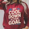 Masters Swimmer Cool Down Workout Humor Bold Swimming Raglan Sleeve Sweatshirt Heather Dust