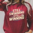 Masters Swimmer Still Swimming Competing Winning Adult Raglan Sleeve Sweatshirt Heather Dust