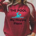 The Pool Is My Happy Place Swimming Quote Raglan Sleeve Sweatshirt Heather Dust The Pool Is My Happy Place Swimming Quote Raglan Sleeve Sweatshirt Heather Dust