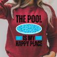 The Pool Is My Happy Place Swimming For Swimmer Raglan Sleeve Sweatshirt Heather Dust The Pool Is My Happy Place Swimming For Swimmer Raglan Sleeve Sweatshirt Heather Dust