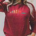 Retro Swimming Evolution For Swimmers Small Raglan Sleeve Sweatshirt Heather Dust