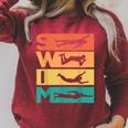 Retro Vintage Swimming For Swimmers Raglan Sleeve Sweatshirt Heather Dust Retro Vintage Swimming For Swimmers Raglan Sleeve Sweatshirt Heather Dust