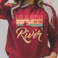 Rowing Canoe Kajak Life Is Better On The River Raglan Sleeve Sweatshirt Heather Dust Rowing Canoe Kajak Life Is Better On The River Raglan Sleeve Sweatshirt Heather Dust