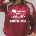 Swim Now Breathe Later Swimming Pool Breaststroke Raglan Sleeve Sweatshirt Heather Dust Swim Now Breathe Later Swimming Pool Breaststroke Raglan Sleeve Sweatshirt Heather Dust