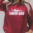 Swim Dad Support Swimming Father Sport Raglan Sleeve Sweatshirt Heather Dust